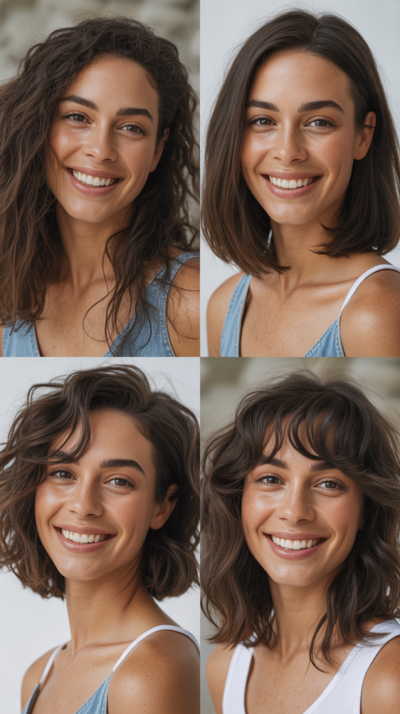 Beachy Wavy Lob With Choppy Bangs