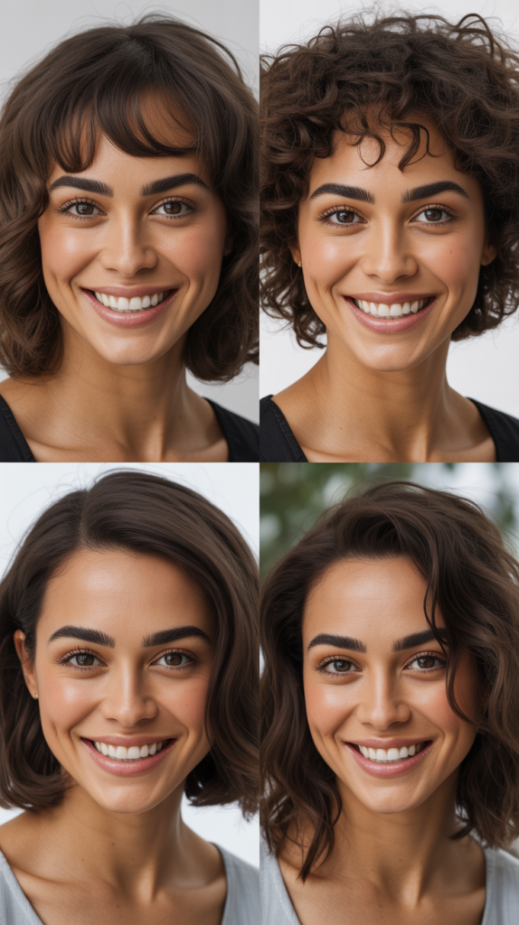 Soft Lob With Arched Eyebrow-Grazing Bangs