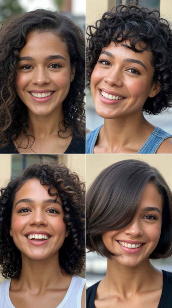 Graduated Lob With Swooping Side Bangs