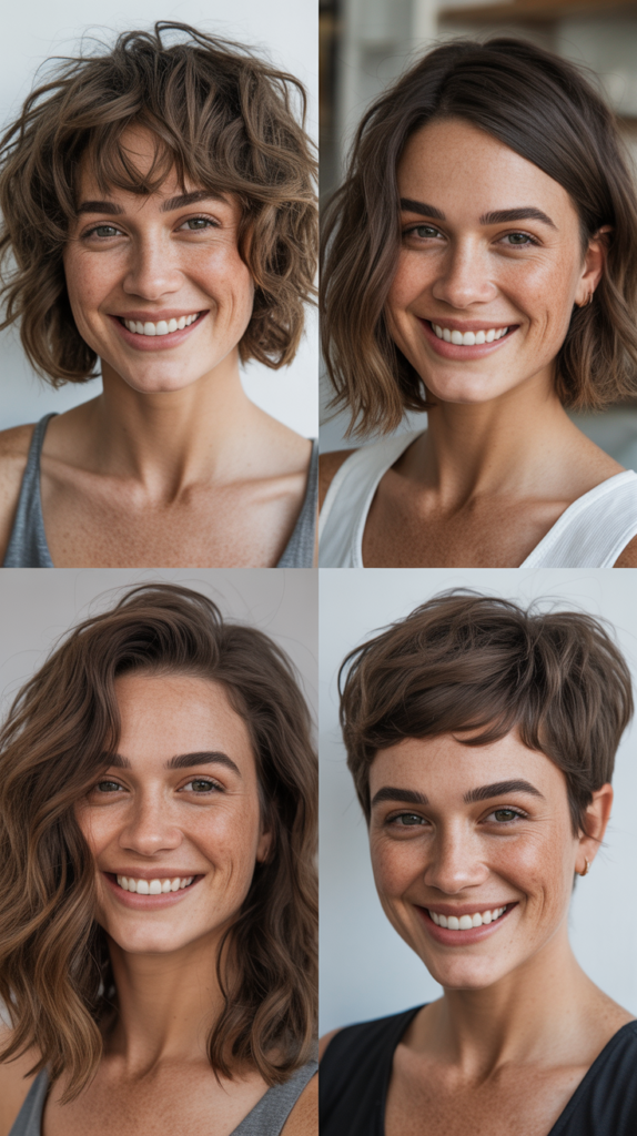 Messy Wavy Lob With Uneven Bangs