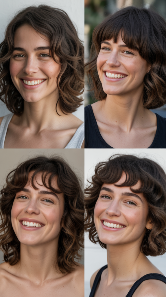 Wavy Lob With Climate-Appropriate Bang Styling