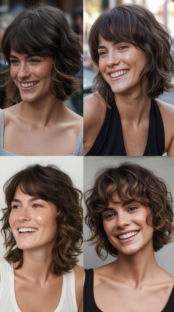 Tousled Lob With Shaggy Bangs