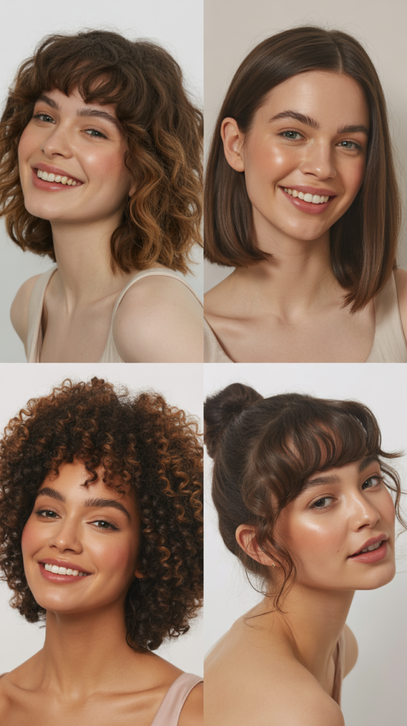 Tousled Wavy Lob With Eyebrow-Grazing Bangs