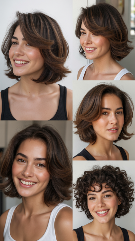 Layered Lob With Long Swooping Fringe