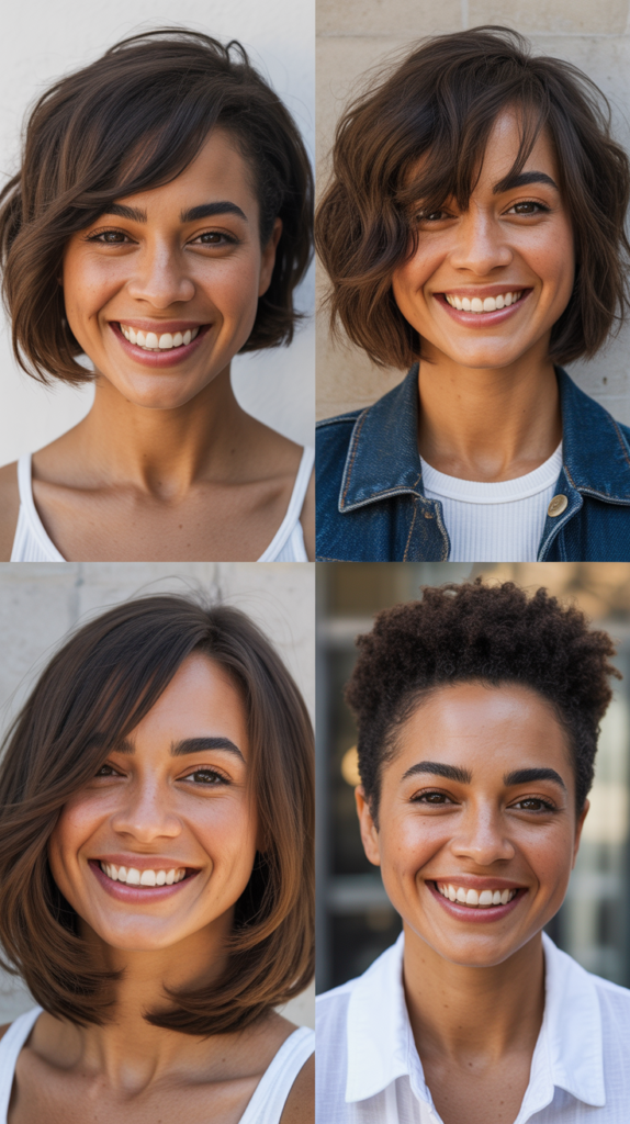 Asymmetrical Bangs with Angled Bob Layers