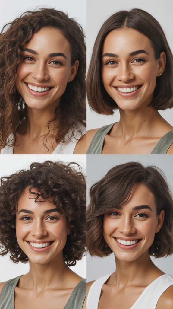 Angled Lob With Side-Swept Bangs