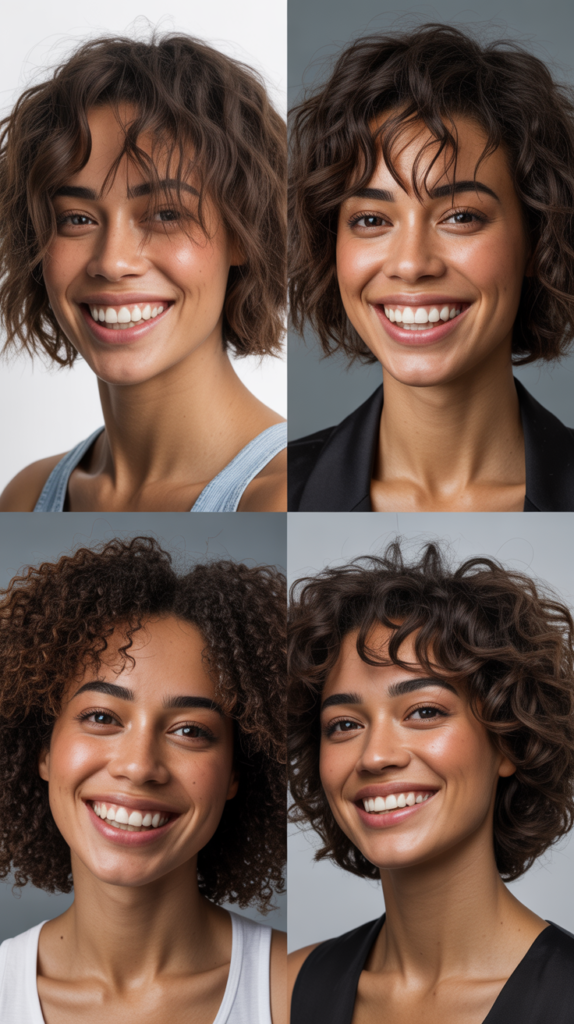 Shaggy Lob With Wispy Brow-Grazing Bangs