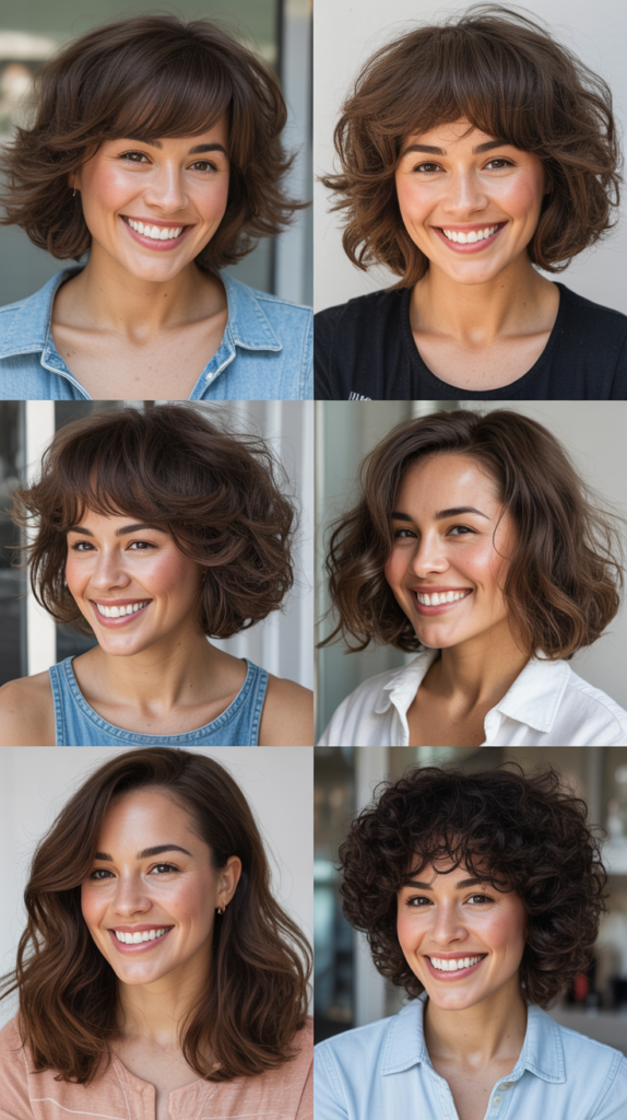 Feathered Side Bangs with Shag-Inspired Layers