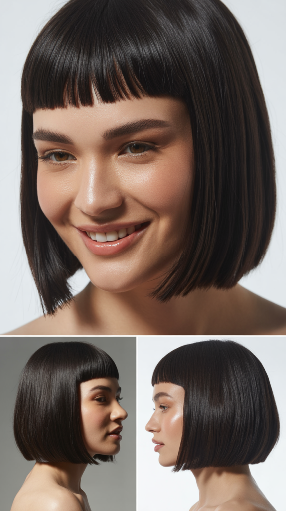 Sleek Long Bob With Blunt Micro Bangs