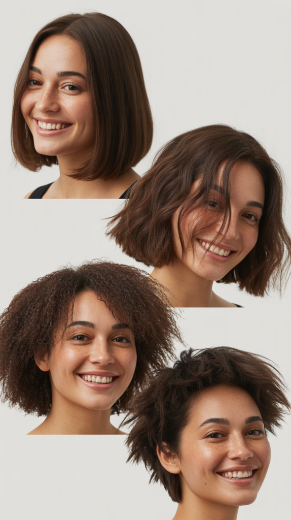 Long Bob with Choppy Side Bangs and Razored Ends