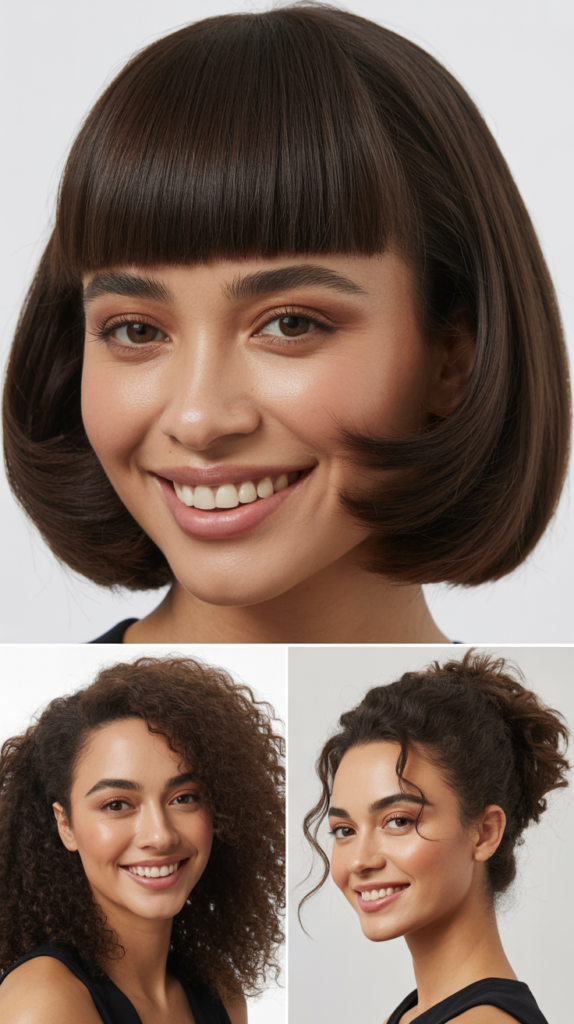 Full Straight Bangs With U-Shape Cut