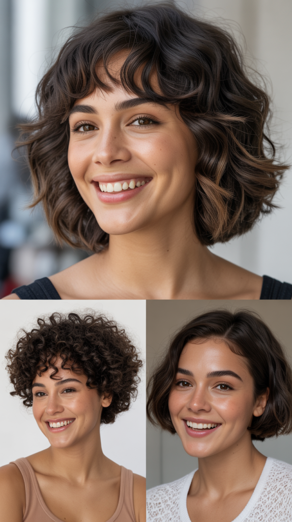 Wavy Lob With Tapered Bangs