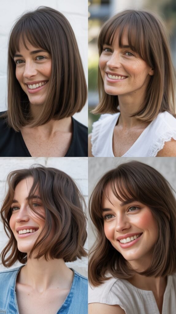 Long Bob With Soft Baby Bangs