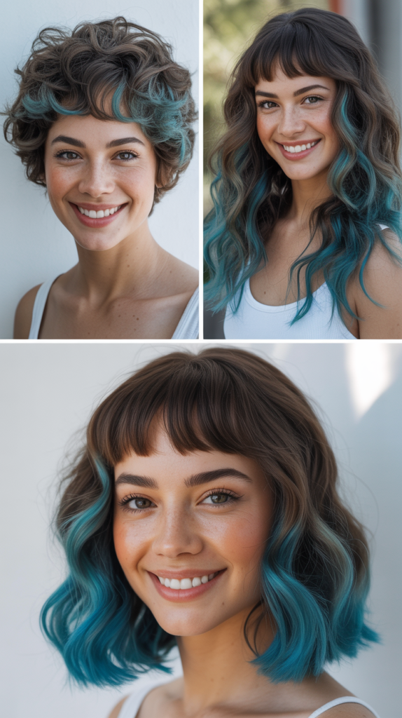 Baby Bangs With Mermaid Blue Tones