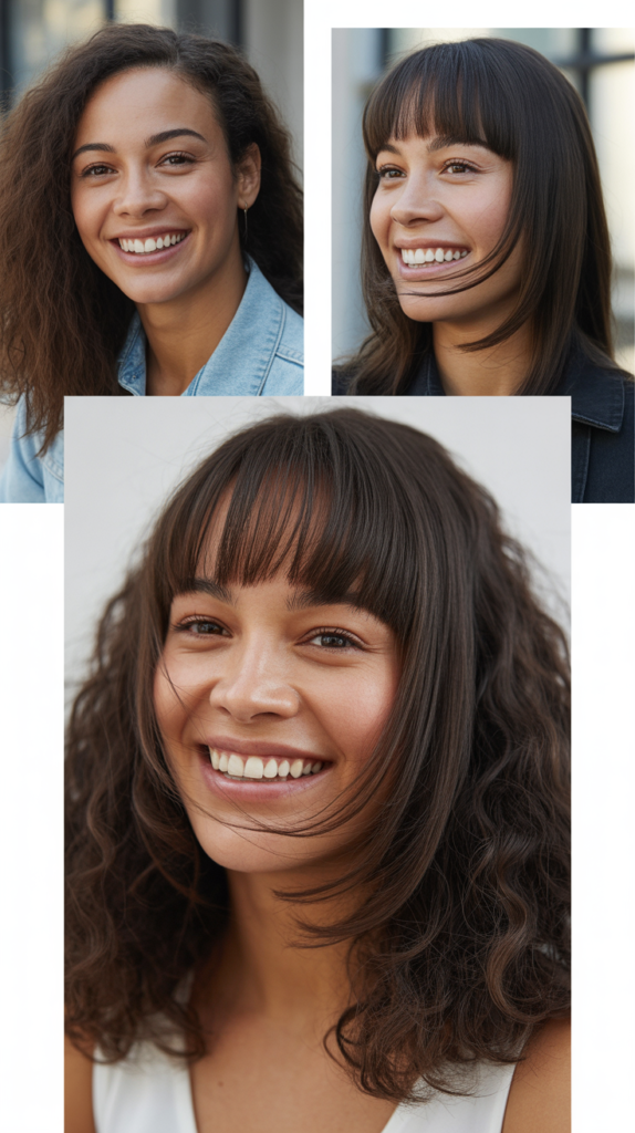 Curtain Bangs with Sliding Cut Layers