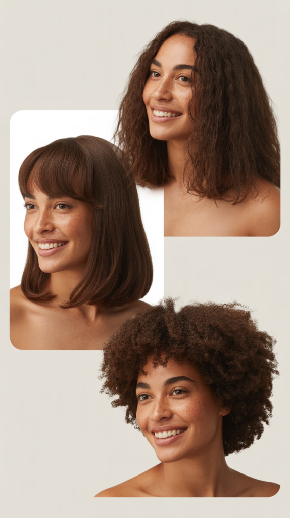 Long Bob With Curtain Bangs And Side Part