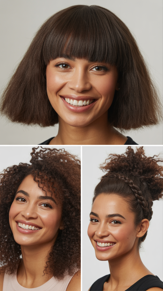 Blunt Lob With Thick Straight Bangs