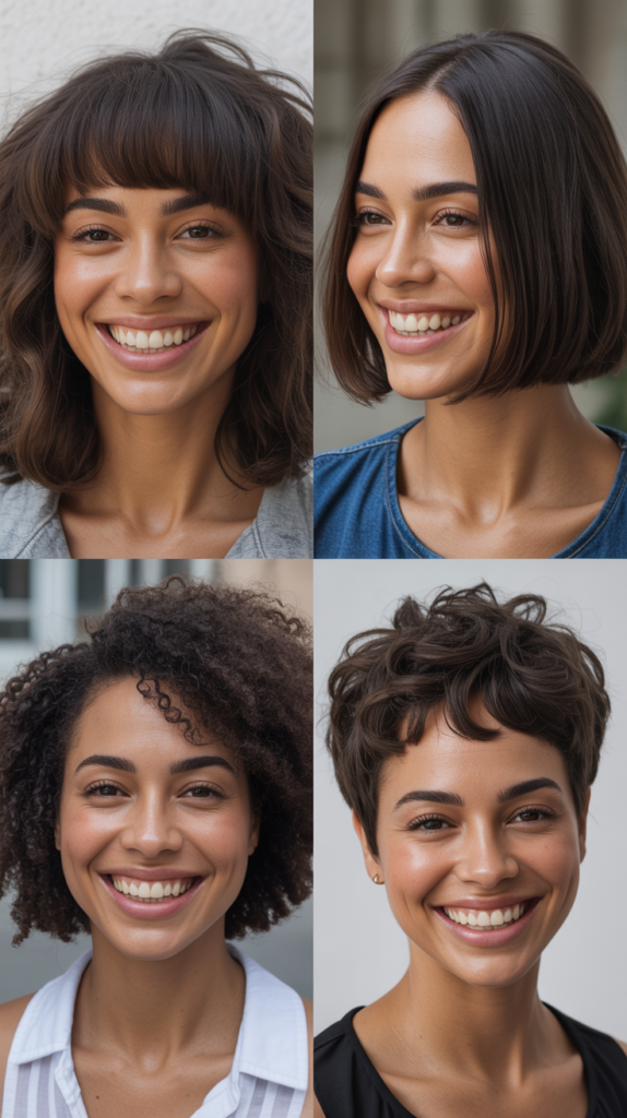 Full Blunt Bangs with Internal Layering Only