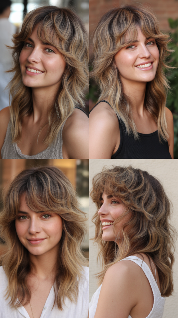 Feathered Bangs with Shattered Perimeter