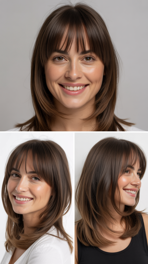 Blunt Straight Bangs with Invisible Internal Layers