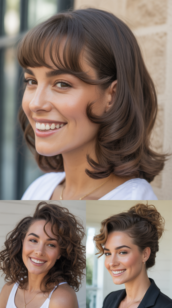 Swoopy Side Bangs with Beveled Ends