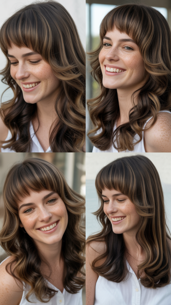 Soft Rounded Bangs With Blunt Bob Length