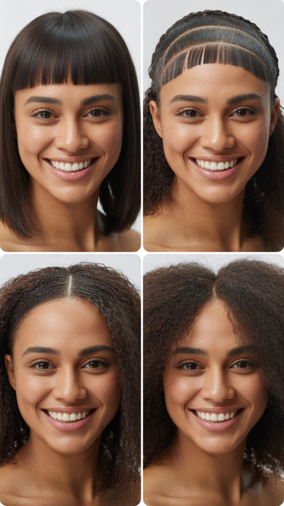  Straight-Across Micro Bangs With Split Ends Treatment