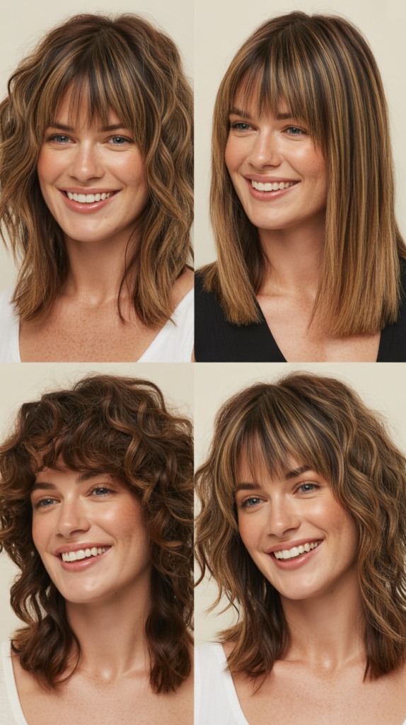 Long Bob With Piecey Layers And Feathered Micro Bangs