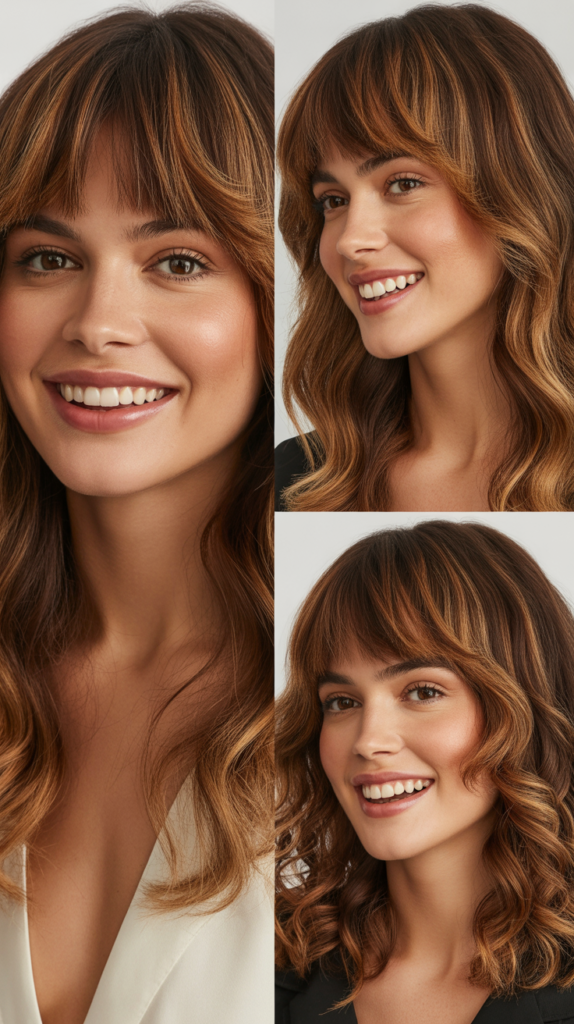  Graduated Bangs With Sunset Balayage