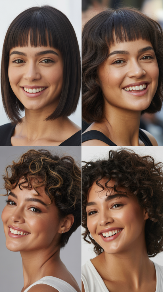 Sleek Lob With Side-Parted Micro Bangs