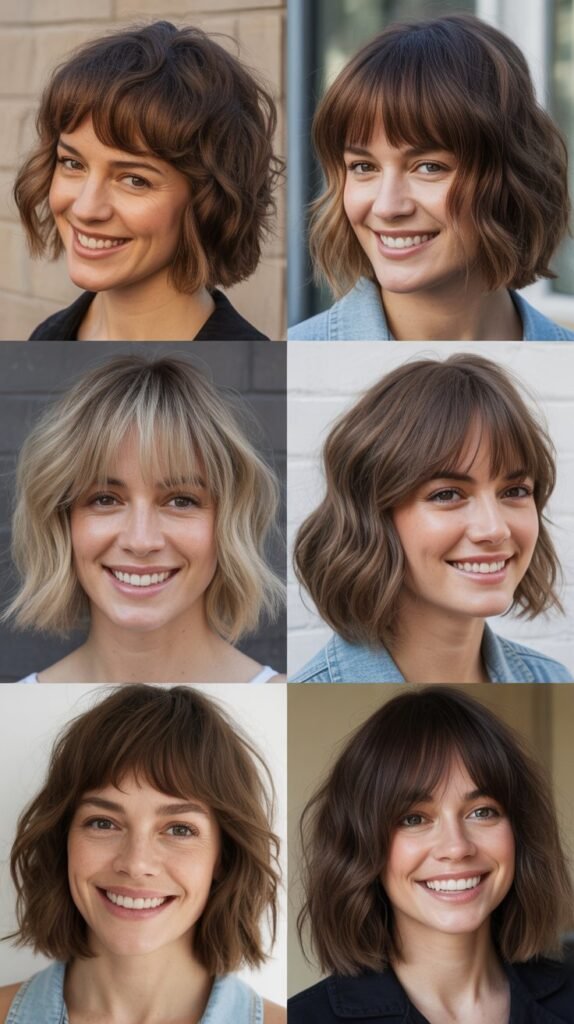 Textured Lob With Feathered Bangs