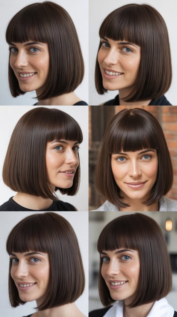 Precision Long Bob With Straight-Across Bangs