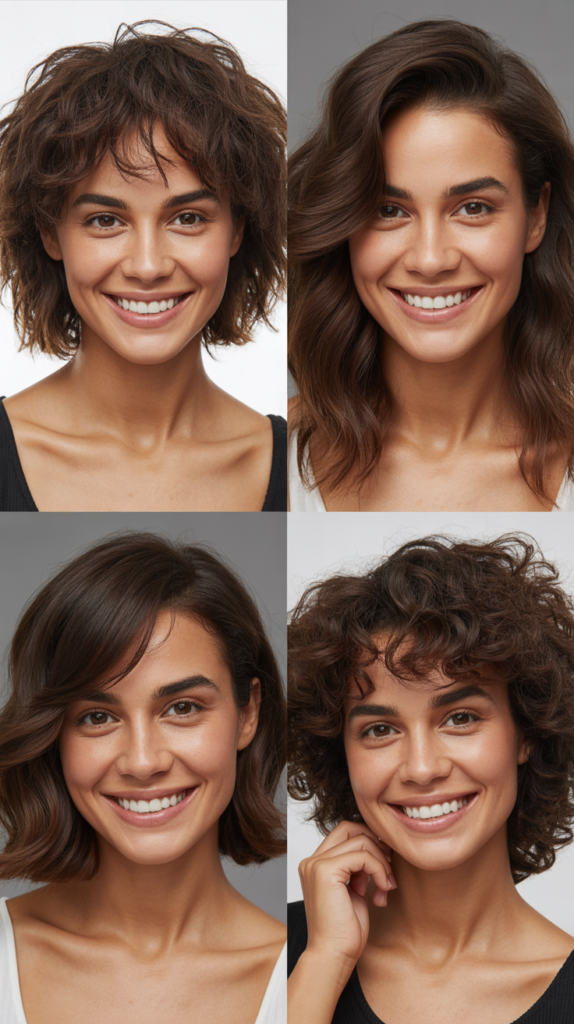 Textured Lob With Piecey Micro Bangs