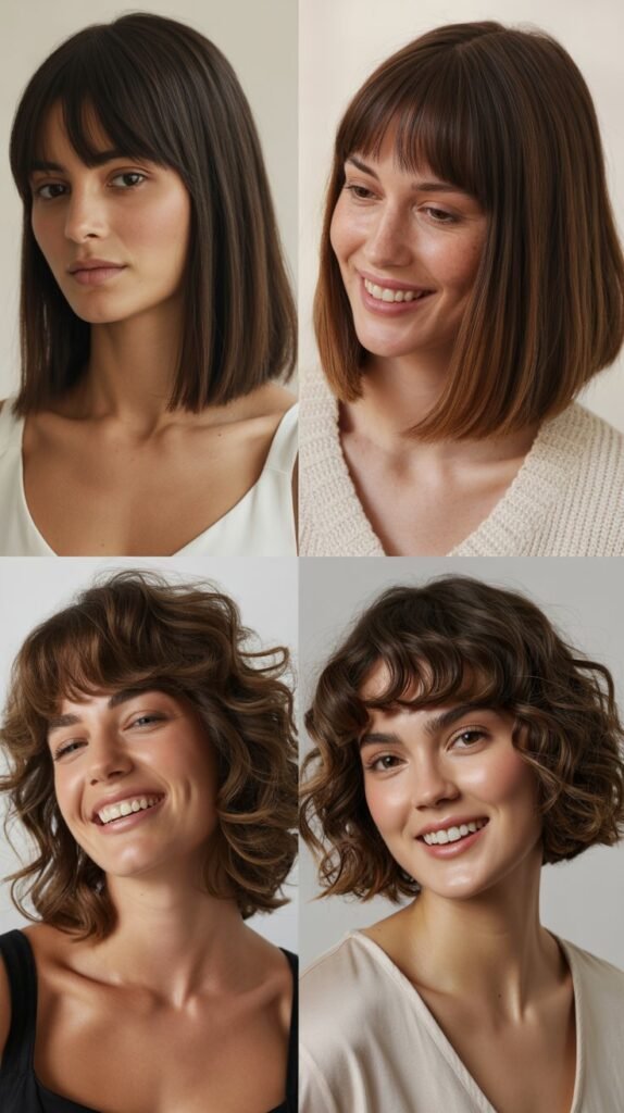  Long Bob with Rounded Bangs