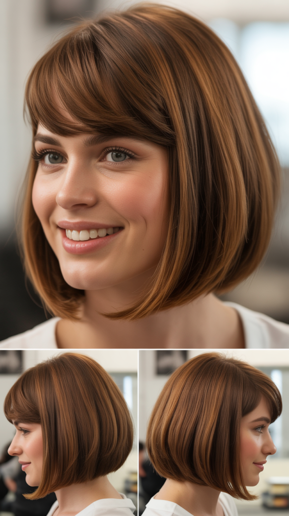 Classic Angled Long Bob With Side-Swept Bangs