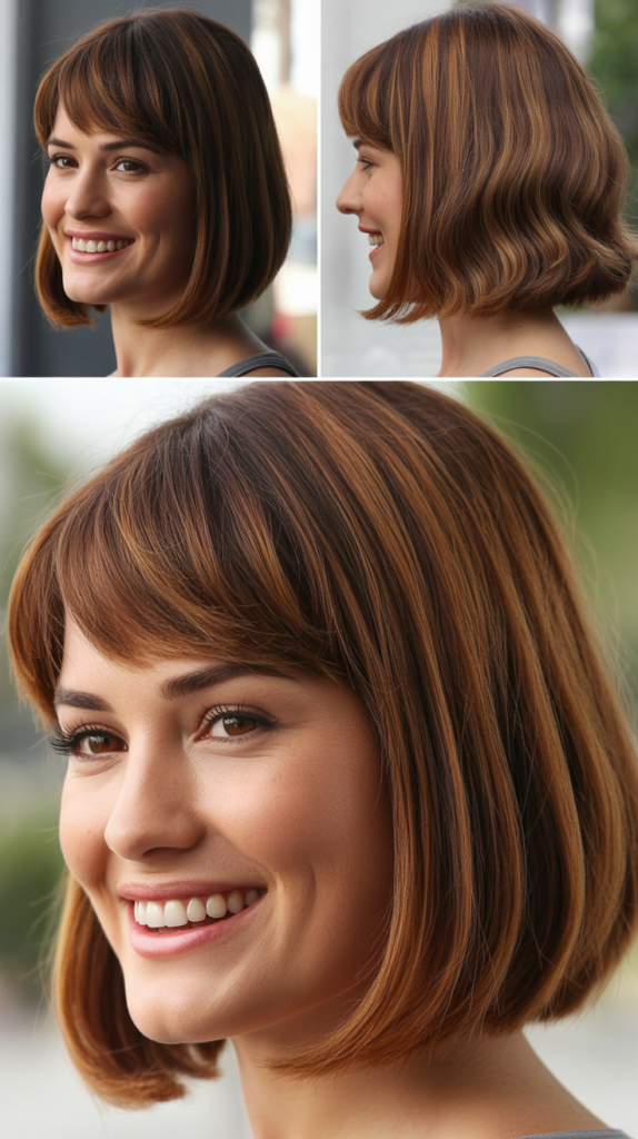 Collarbone-Length Bob With Long Side Bangs