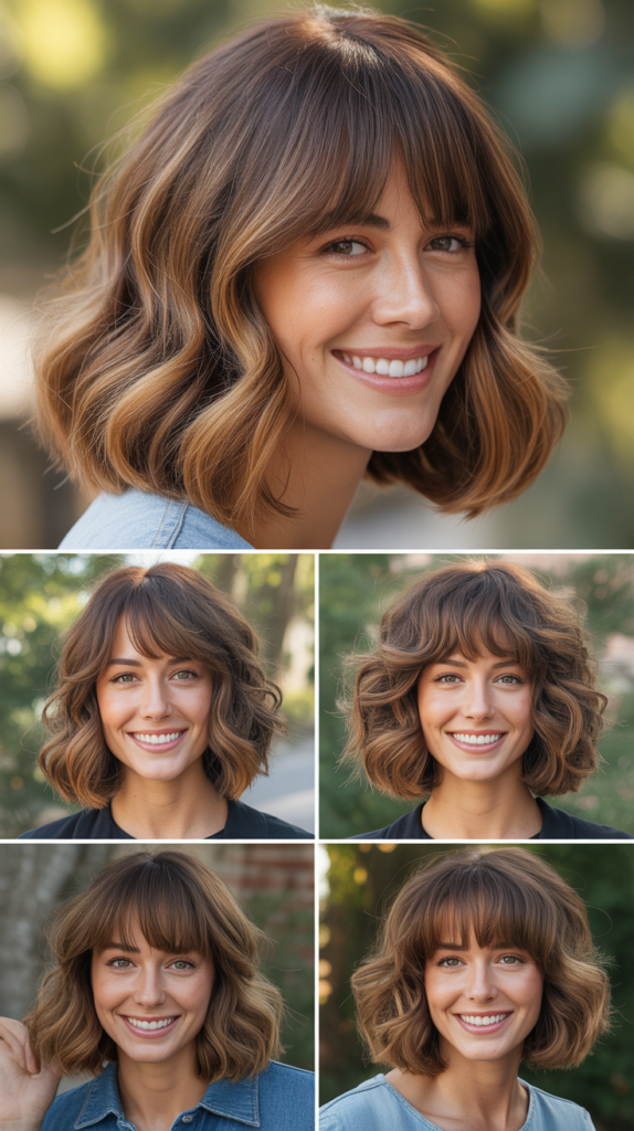  Layered Long Bob With Wispy Bangs