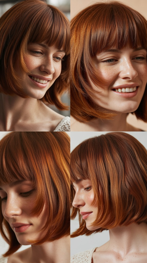 Long Bob With Baby Bangs And Face-Framing Layers