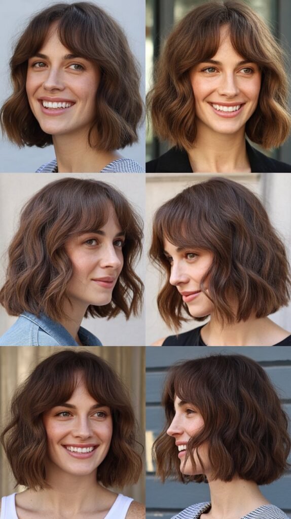 Wavy Long Bob With Baby Bangs