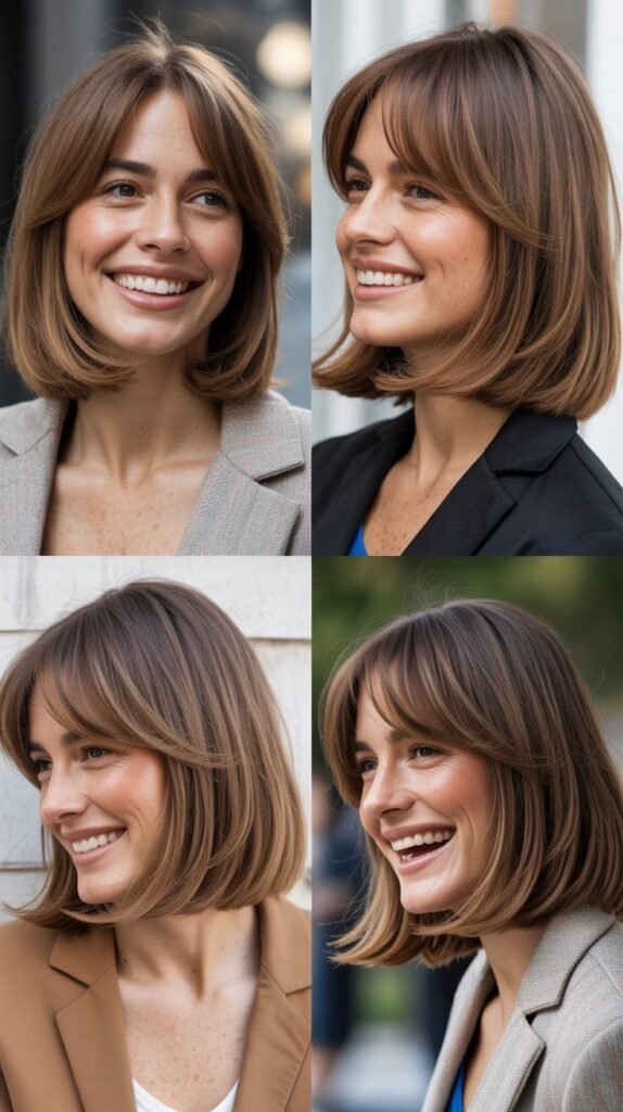 Graduated Long Bob With Side Bangs