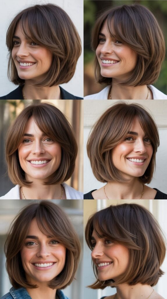 Graduated Long Bob with Side Bangs