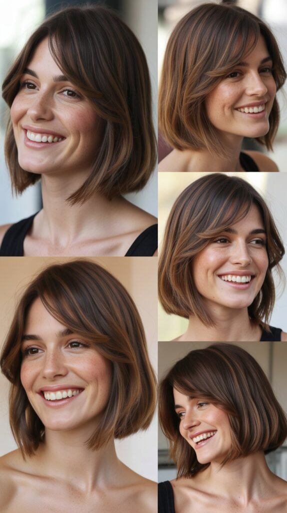  Long Bob with Swoopy Side Bangs