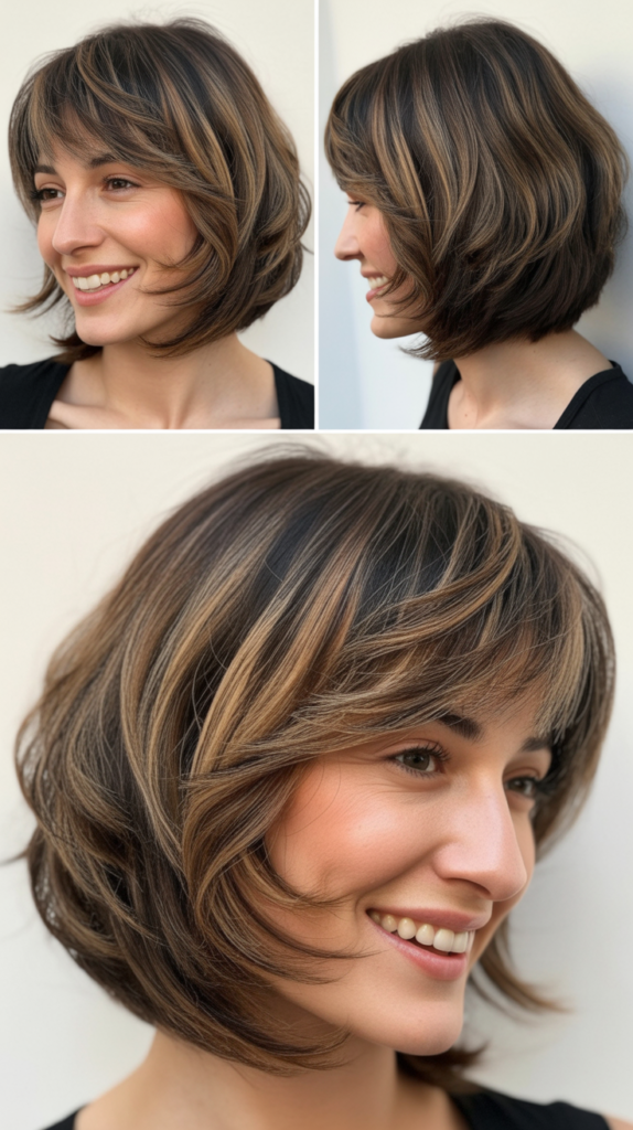 Stacked Long Bob With Textured Fringe
