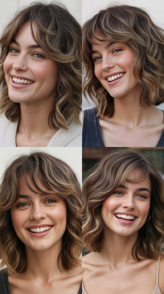 Beachy Wave Lob With Long Fringe