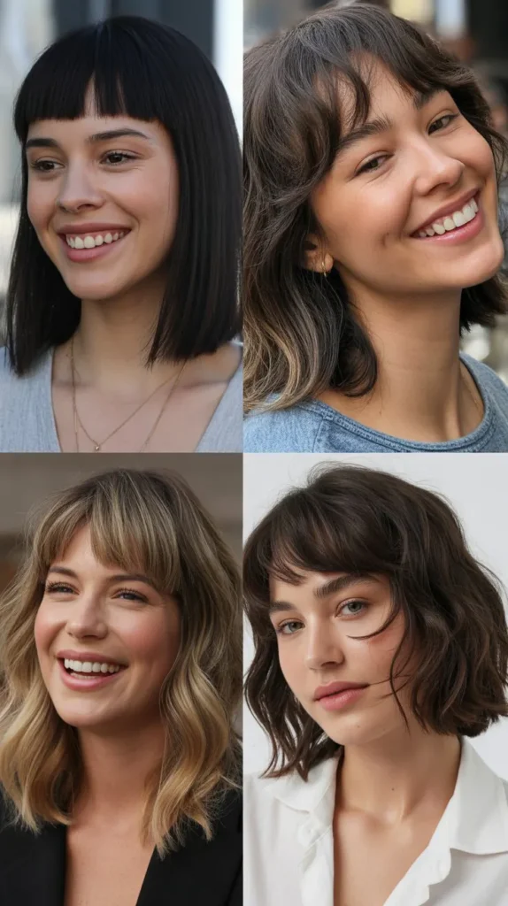 55 LOB Haircut Ideas With Bangs You'll Want to Save Immediately