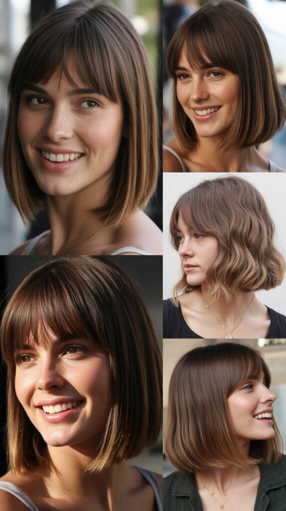  Long Bob with Tapered Bangs