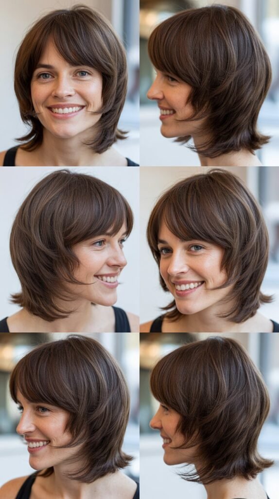 Feathered Long Bob with Feathered Bangs