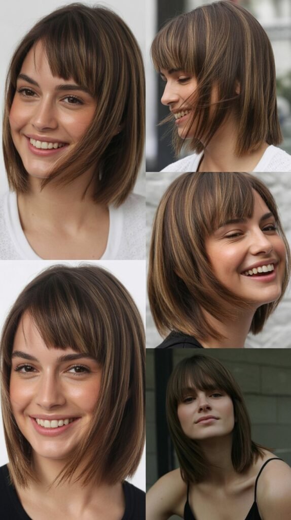 Long Bob With Diagonal Bangs