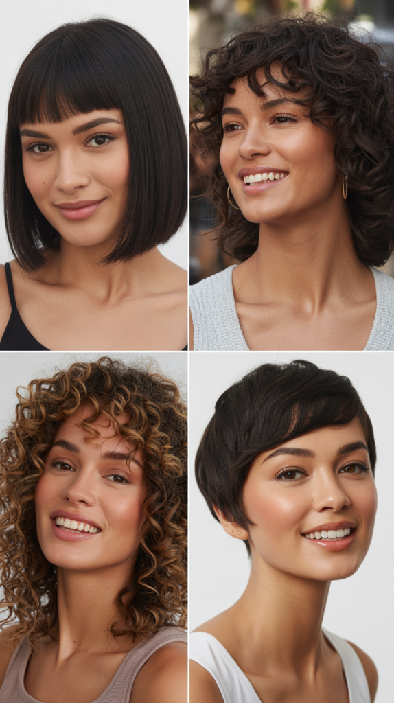 Sleek Bob with Middle-Part Bangs