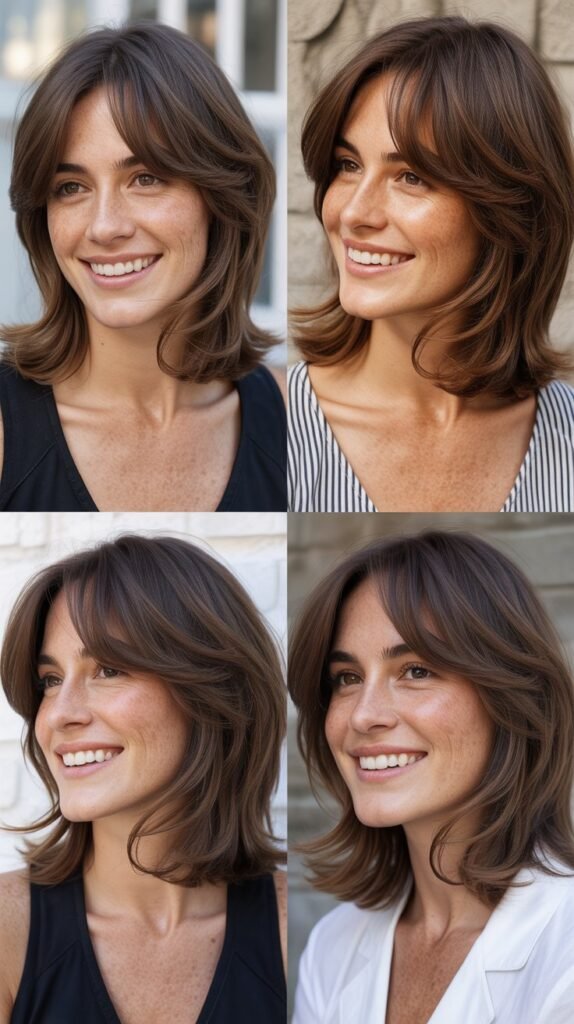 Layered Long Bob With Side-Swept Bangs